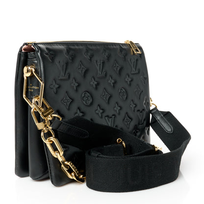 Louis Vuitton Lambskin Embossed Monogram Coussin PM Black 3 of 12