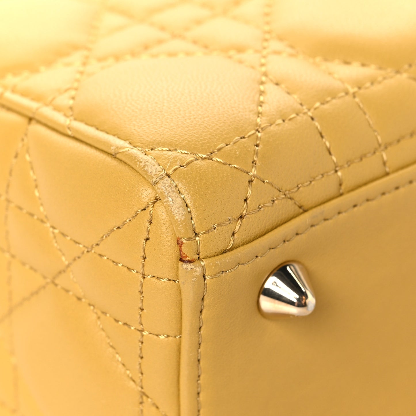 Lambskin Cannage Small My ABCDior Lady Dior Yellow