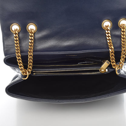Saint Laurent Calfskin Y Quilted Monogram Medium Loulou Chain Satchel Medium Blue 7 of 9