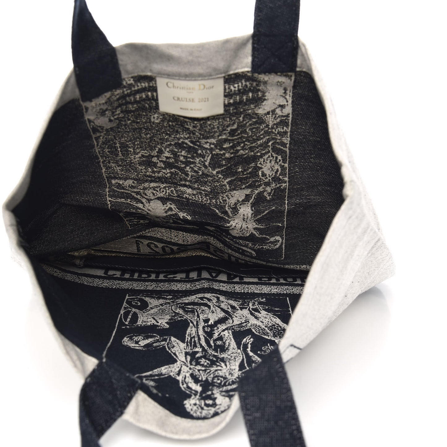 Canvas Print Cruise Tote Ivory Black