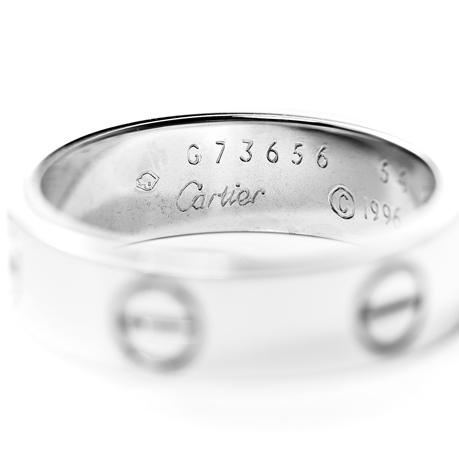 Cartier 18K White Gold 5.5mm LOVE Ring 54 6.75 4 of 5