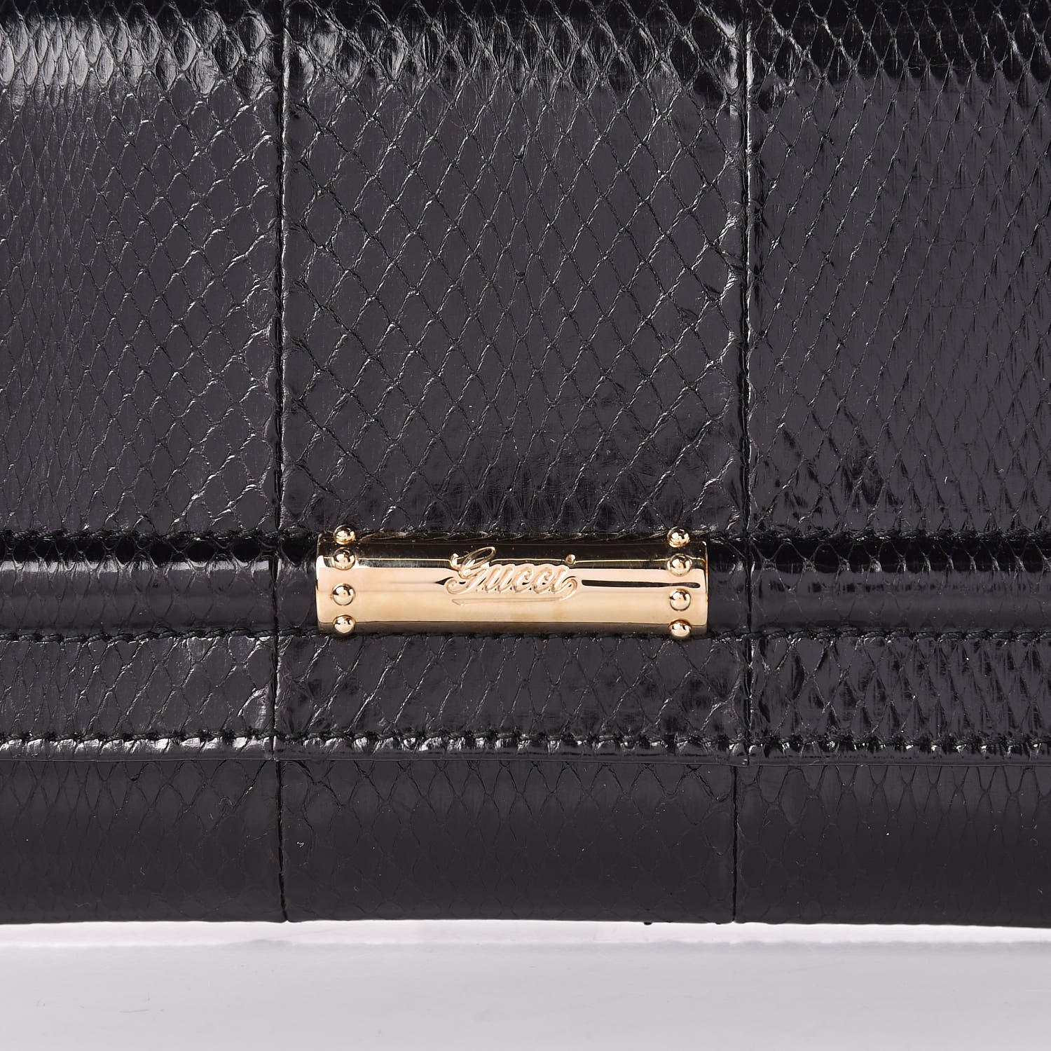 Gucci Snakeskin Broadway Clutch Black 11 of 13