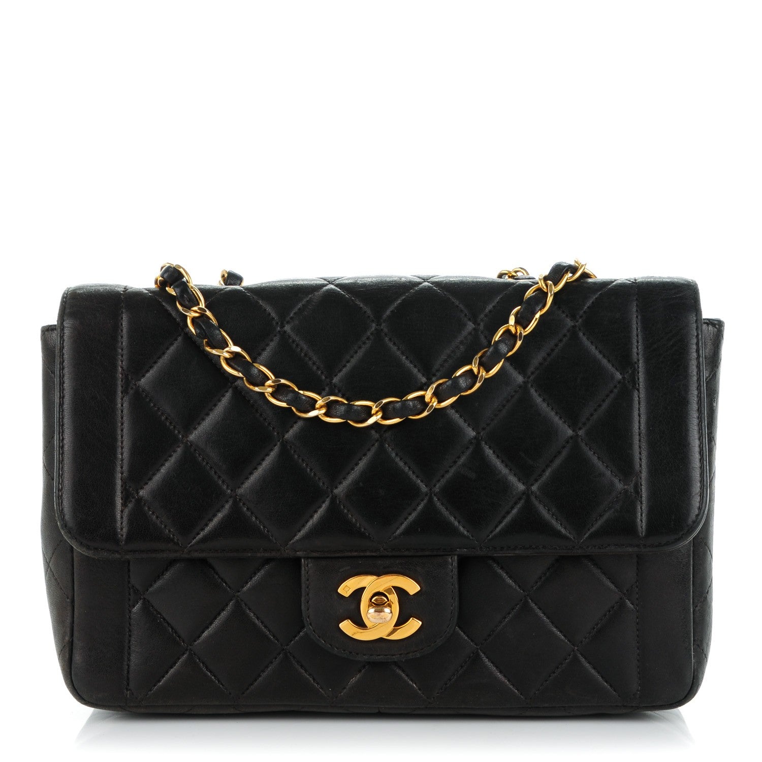 Chanel Lambskin Quilted Medium Single Flap Dark Brown 1 of 10