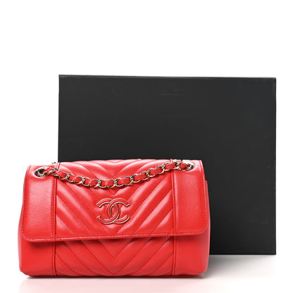 Chanel Calfskin Quilted Medium Daily Chevron Flap Red 12 of 12