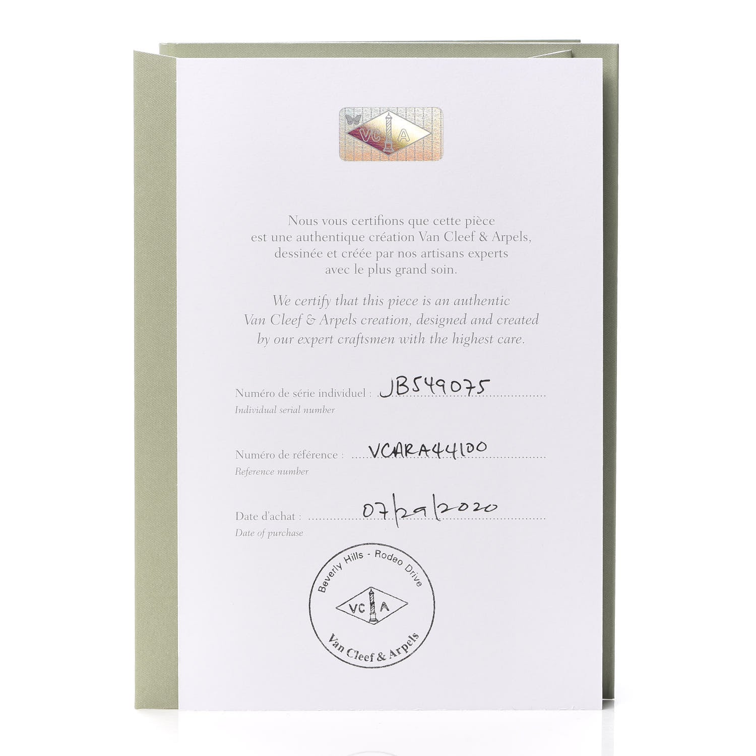 Van Cleef & Arpels 18K Yellow Gold Mother of Pearl Vintage Alhambra Earrings 5 of 6