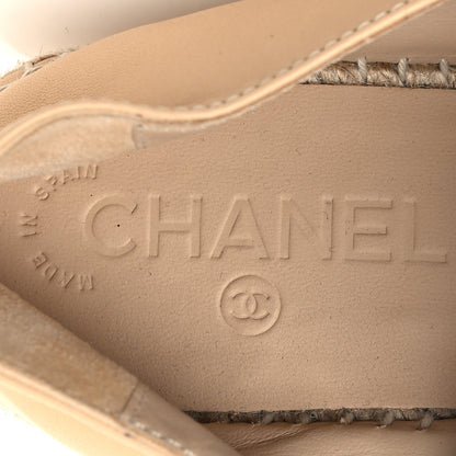Chanel Lambskin CC Espadrilles 38 Beige Black 9 of 12