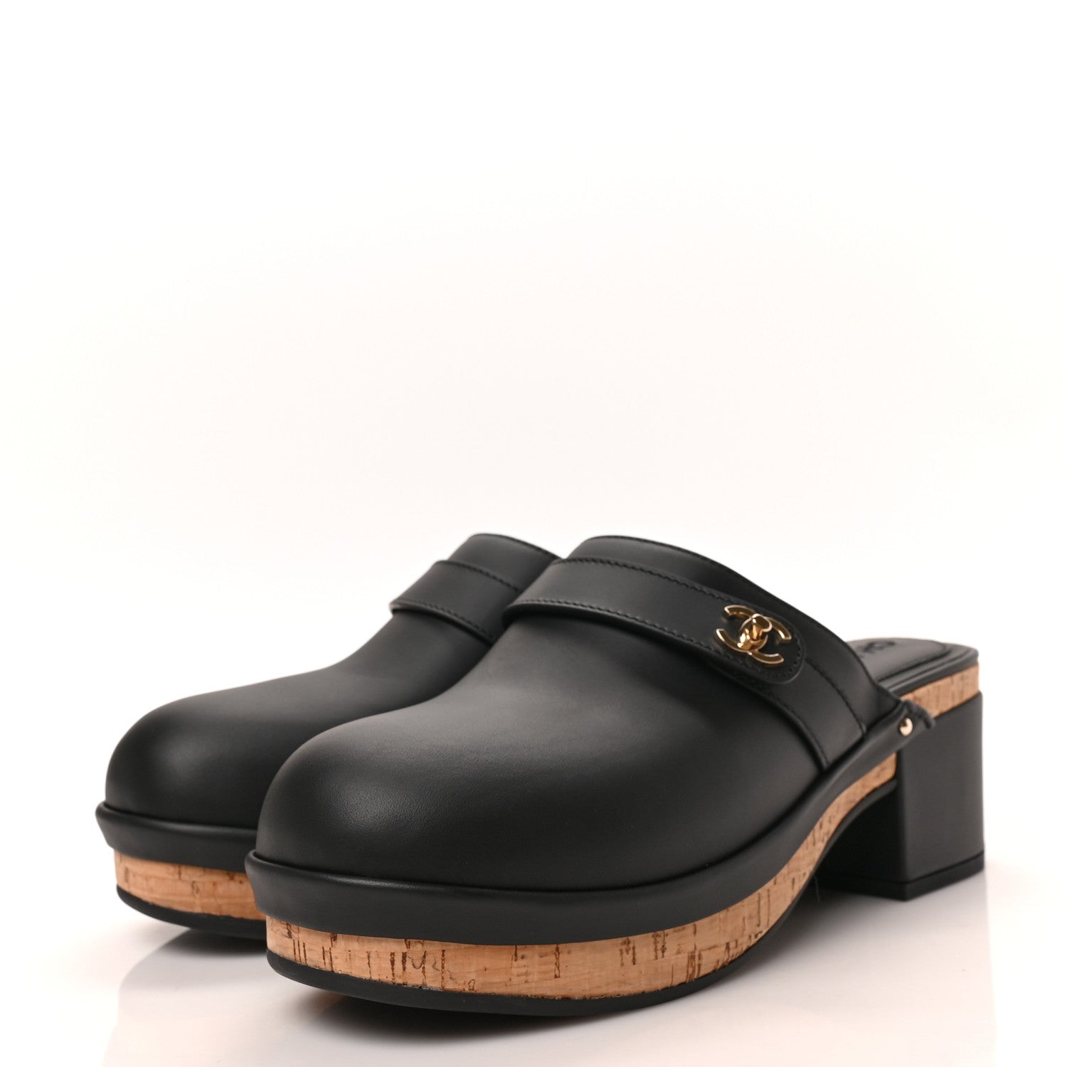 Chanel Calfskin CC Turn Lock Clogs 39 Black 3 of 8