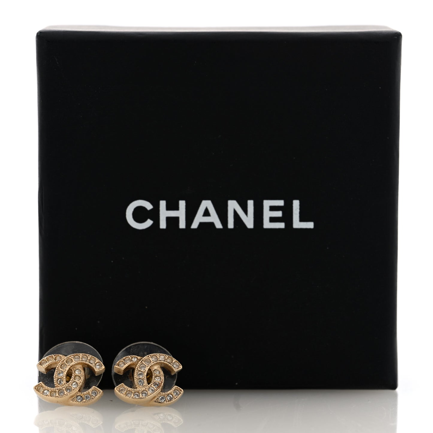 Crystal Mini Timeless CC Earrings Light Gold