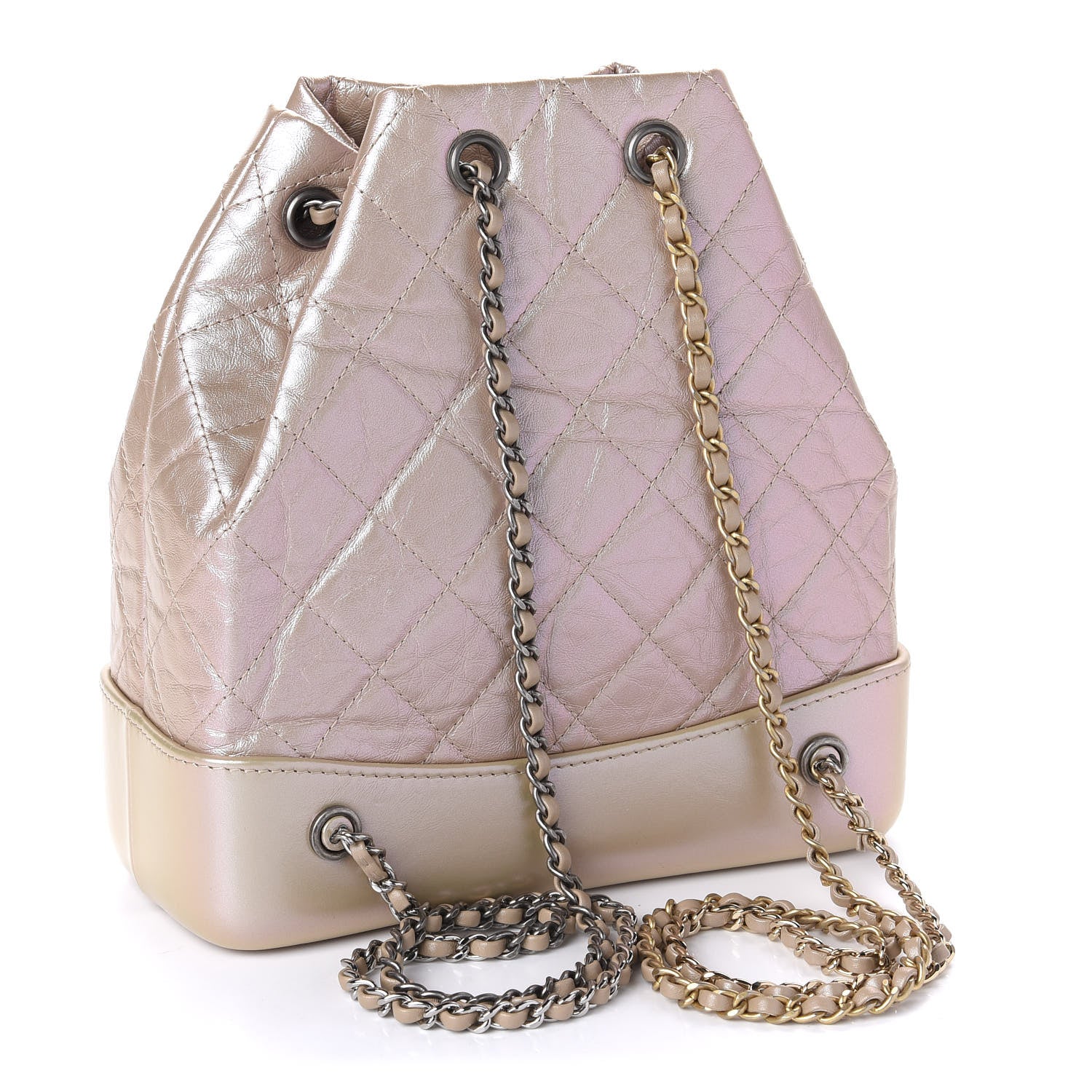 Chanel Iridescent Lambskin Calfskin Small Quilted Gabrielle Backpack Light Pink 3 of 10