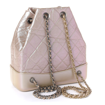 Chanel Iridescent Lambskin Calfskin Small Quilted Gabrielle Backpack Light Pink 3 of 10