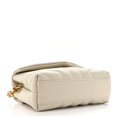 Saint Laurent Calfskin Y Quilted Monogram Toy Loulou Crossbody Bag Crema Soft 4 of 14