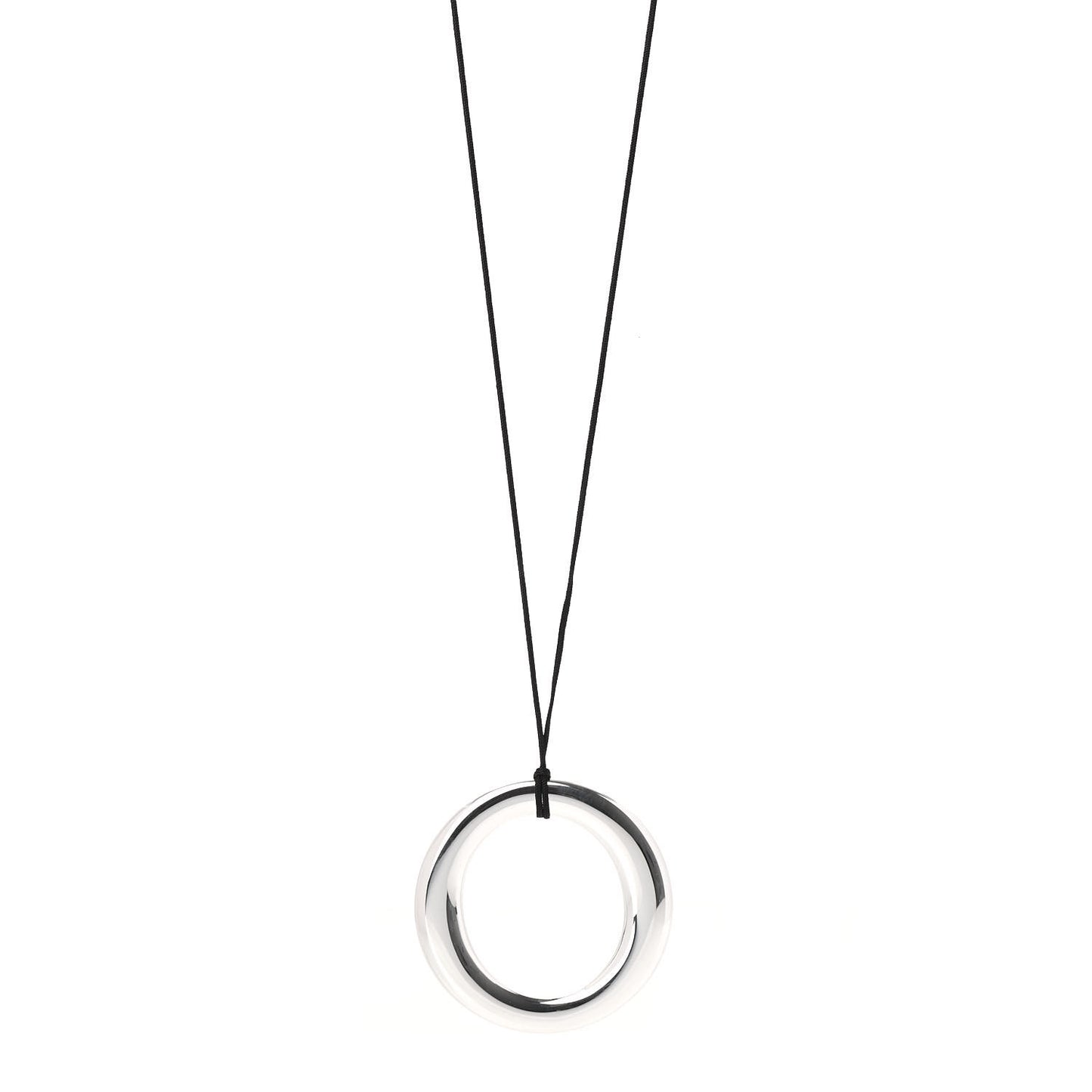 Sterling Silver Extra Large Elsa Peretti Sevillana Pendant Cord Necklace