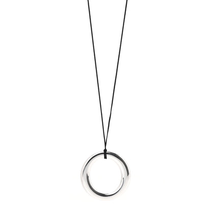 Tiffany Sterling Silver Extra Large Elsa Peretti Sevillana Pendant Cord Necklace 1 of 5