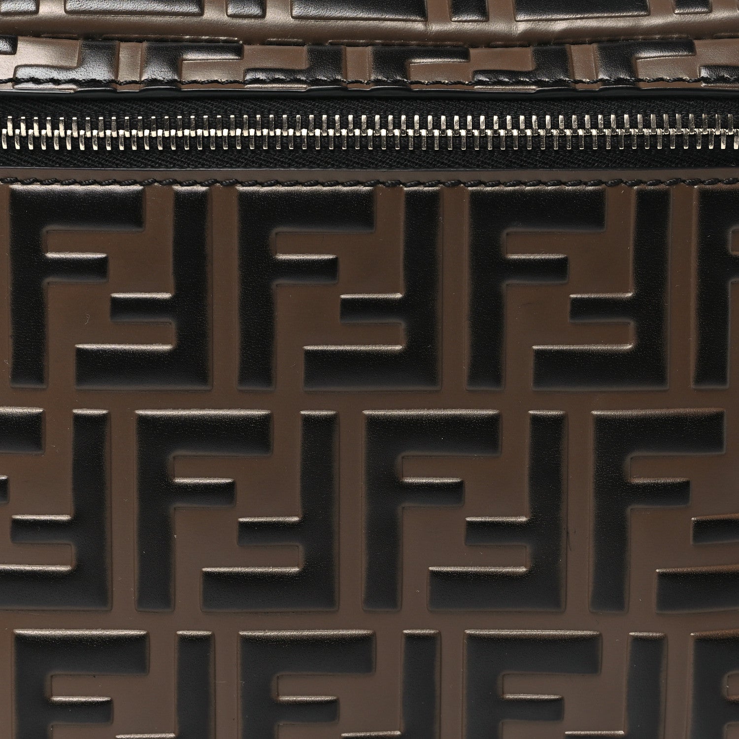 Fendi Vitello Century Bi-Color FF 1974 Embossed Belt Bag Maya Black 8 of 10