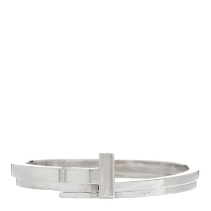 Tiffany Sterling Silver Diamond T Square Wrap Bracelet 1 of 4