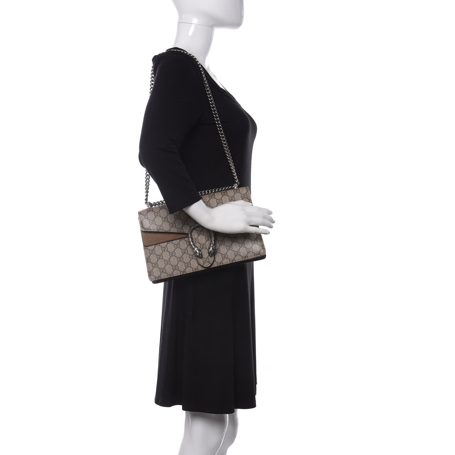 Gucci GG Supreme Monogram Small Dionysus Shoulder Bag Taupe 2 of 9