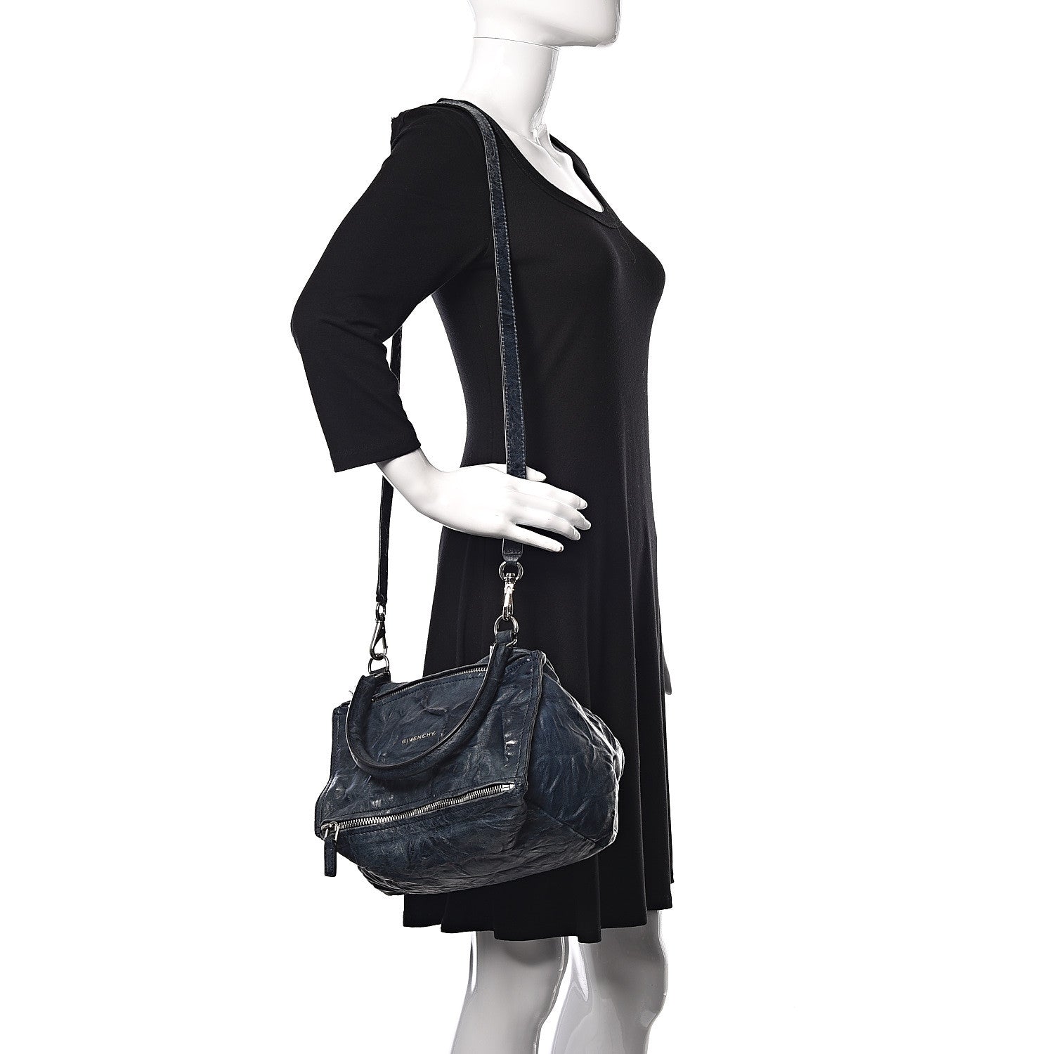 Givenchy Tumbled Sheepskin Small Pandora Navy 2 of 12