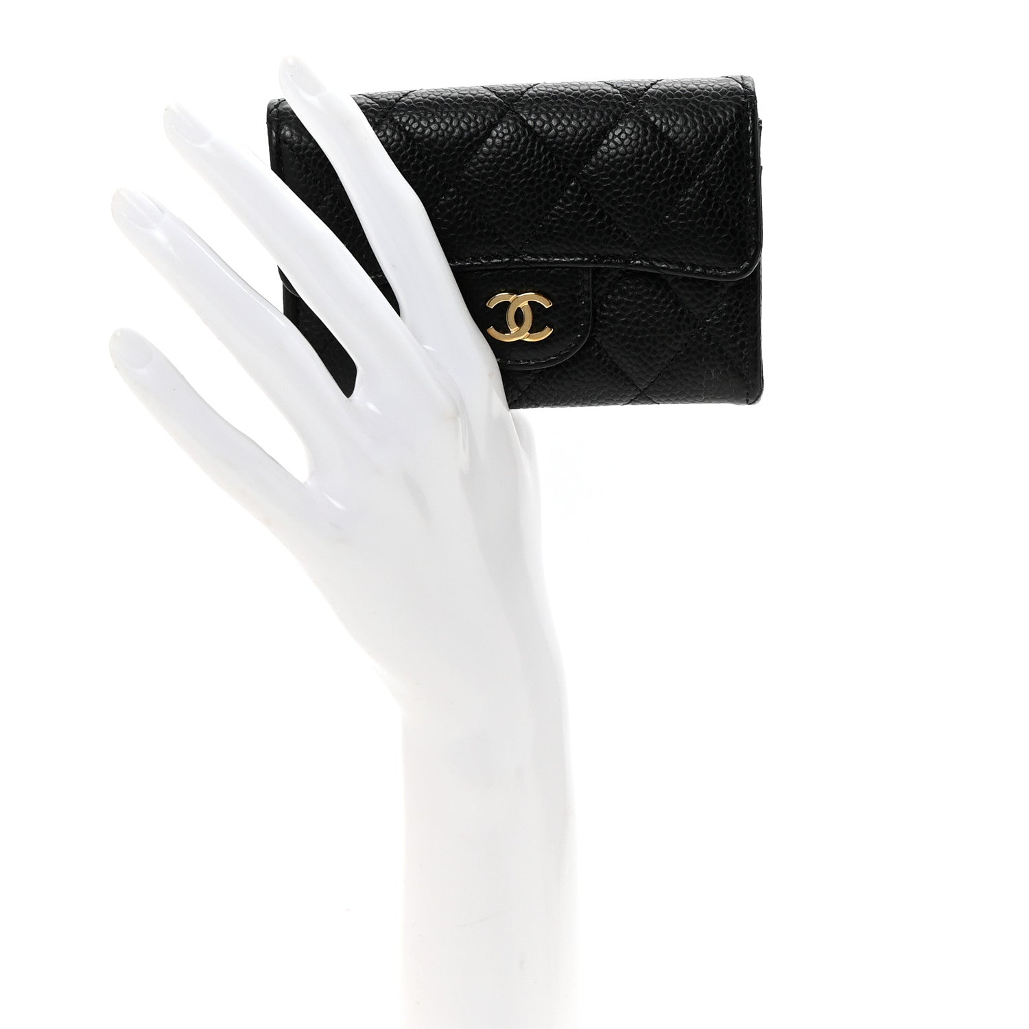 Chanel Caviar Quilted Flap Card Holder Wallet Black 2 of 9