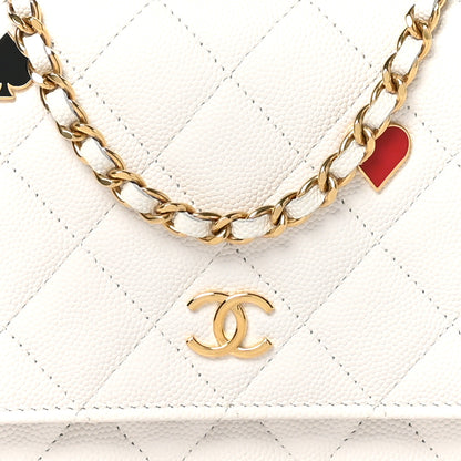 Chanel Caviar Quilted Enamel Coco Casino Wallet On Chain WOC White 9 of 12