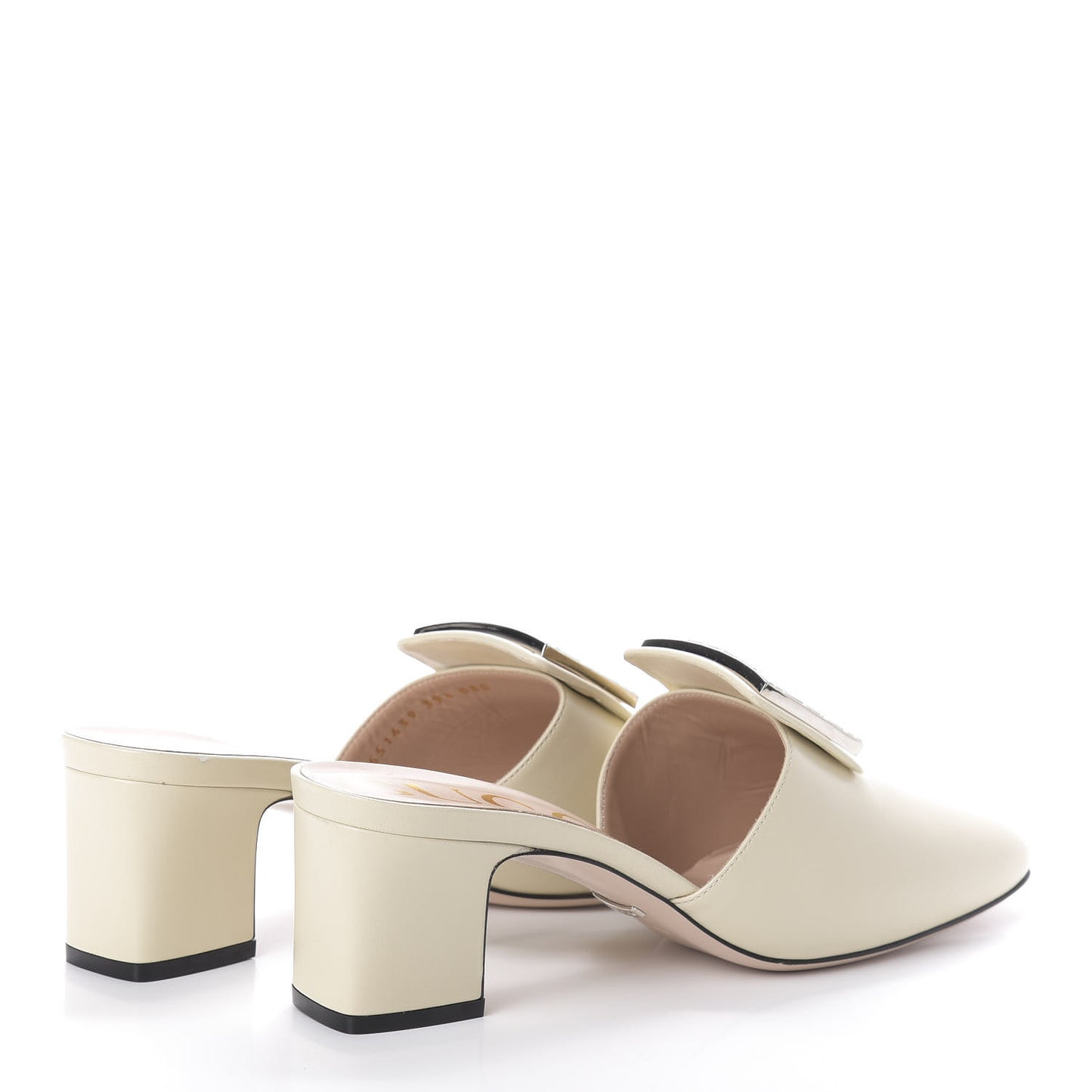 Malaga Kid Crystal Square G Madelyn Mules 39.5 Vintage White