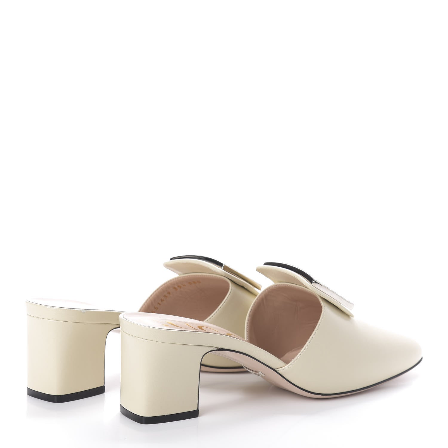 Gucci Malaga Kid Crystal Square G Madelyn Mules 39.5 Vintage White 4 of 7