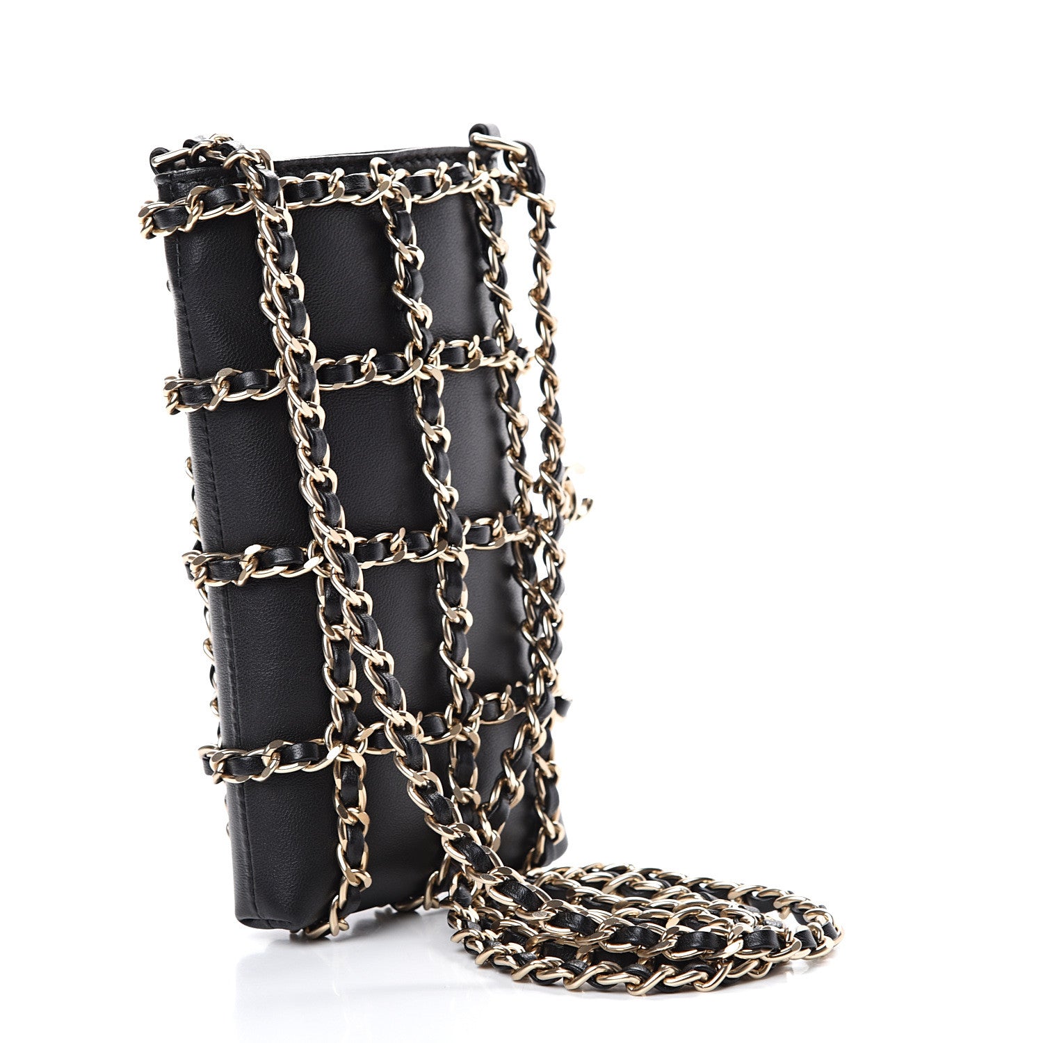 Chanel Lambskin Tech Me Out Clutch With Chain Black 2 of 10