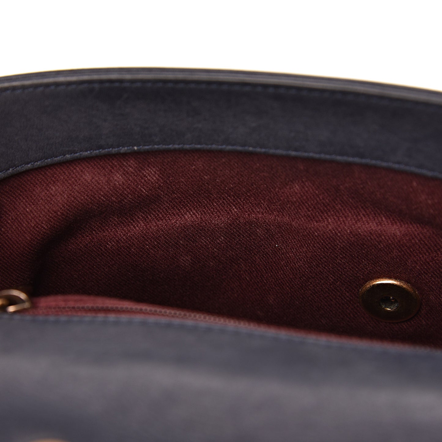 Calfskin Stitched Two Tone Flap Blue
