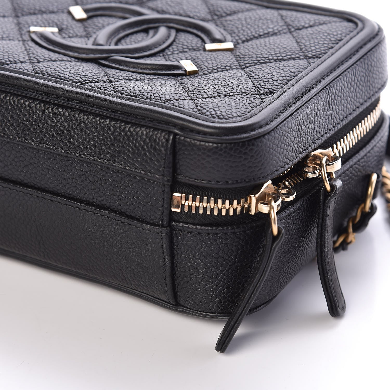 Chanel Caviar Quilted Small CC Filigree Vanity Case Black 9 of 11