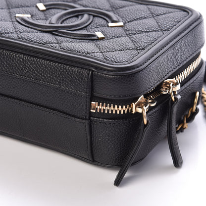 Chanel Caviar Quilted Small CC Filigree Vanity Case Black 9 of 11