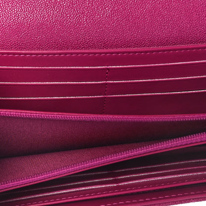 Chanel Caviar Quilted Large Boy Gusset Flap Wallet Fuchsia 5 of 9
