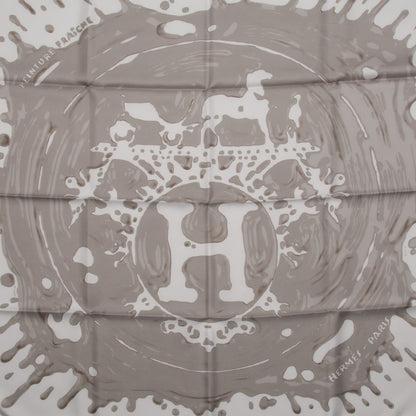 Hermes Silk Peinture Fraiche 90 White Sepia 2 of 7