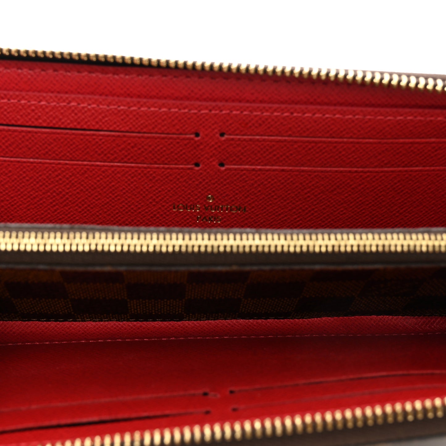 Damier Ebene Clemence Wallet Cherry