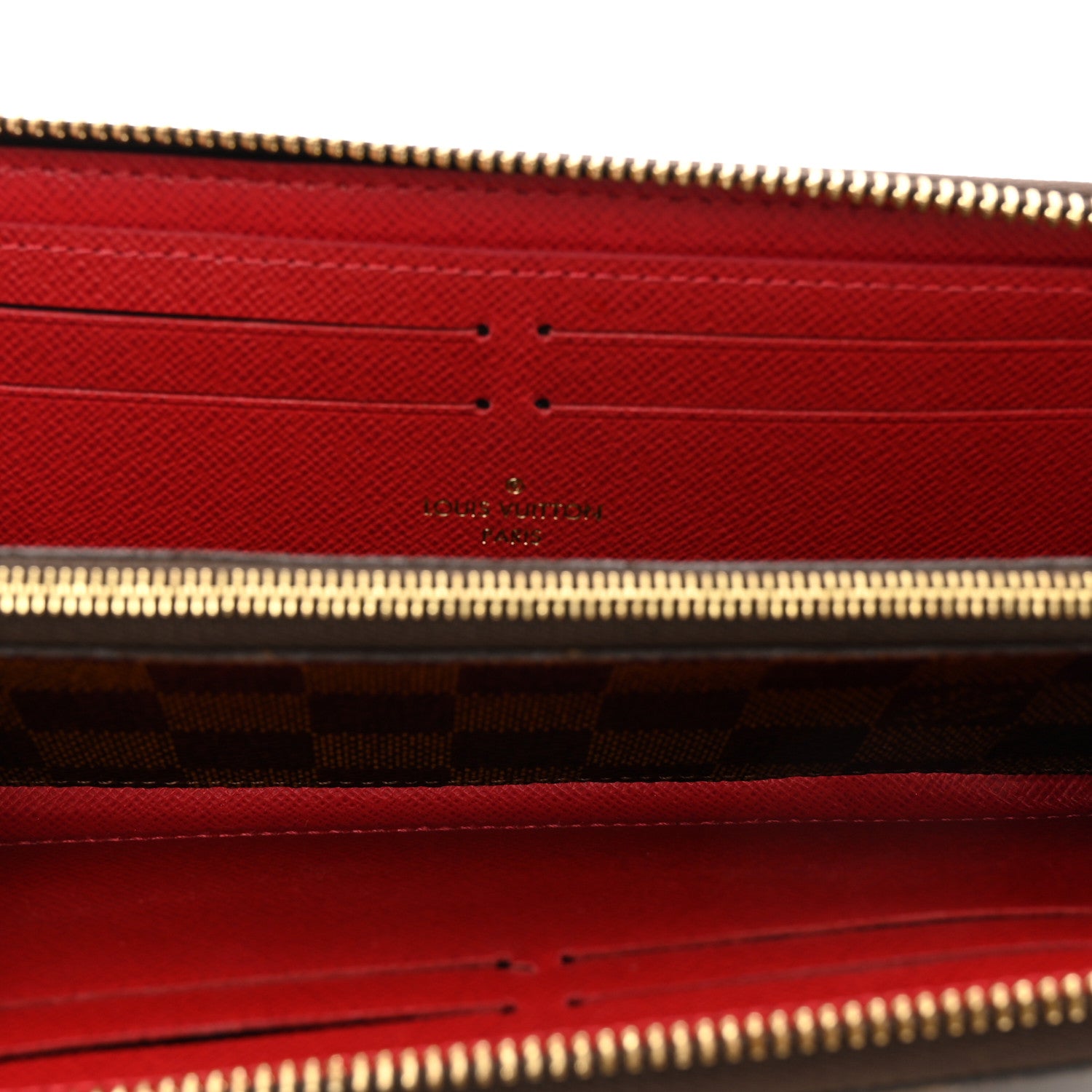 Louis Vuitton Damier Ebene Clemence Wallet Cherry 5 of 9