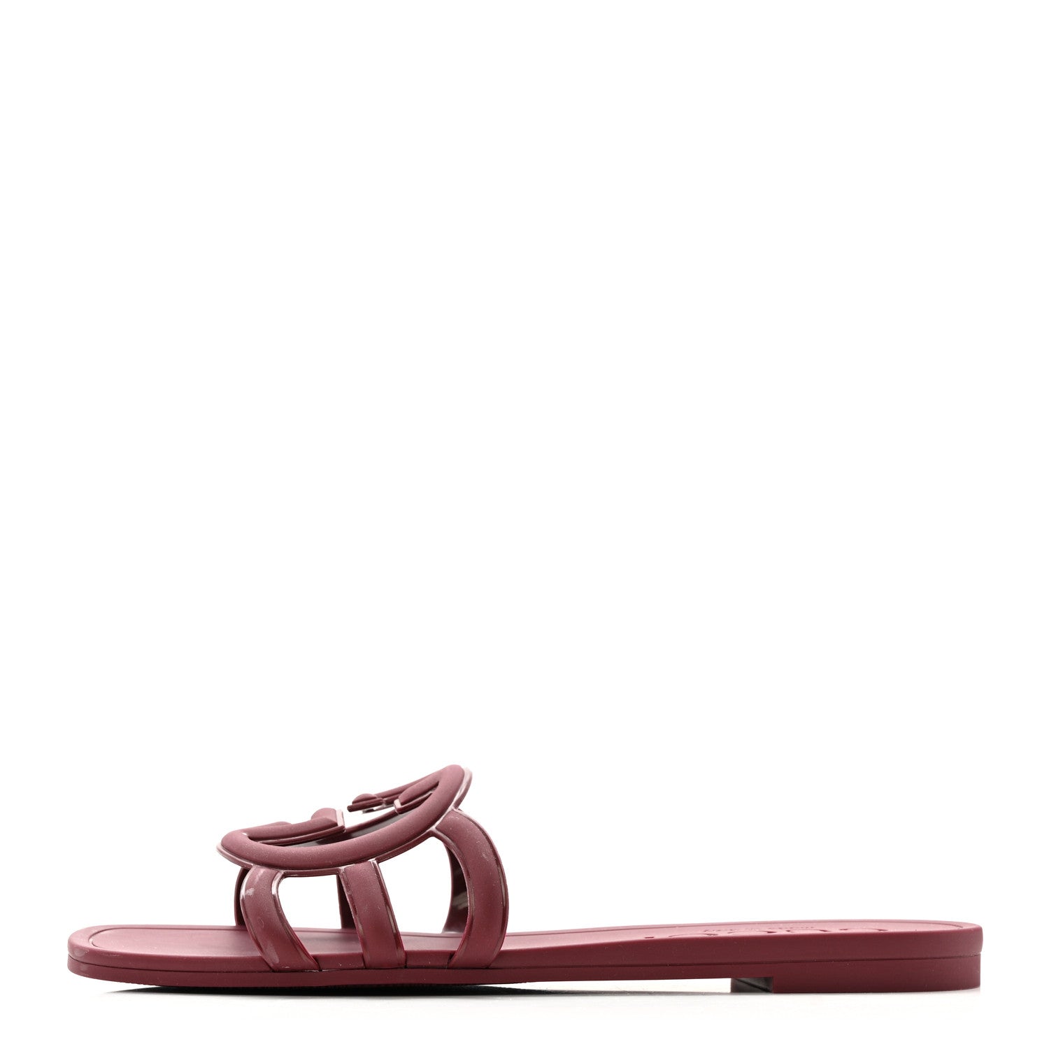 Gucci Rubber Interlocking G Womens Slide Sandals 35 Rosso Ancora 1 of 11