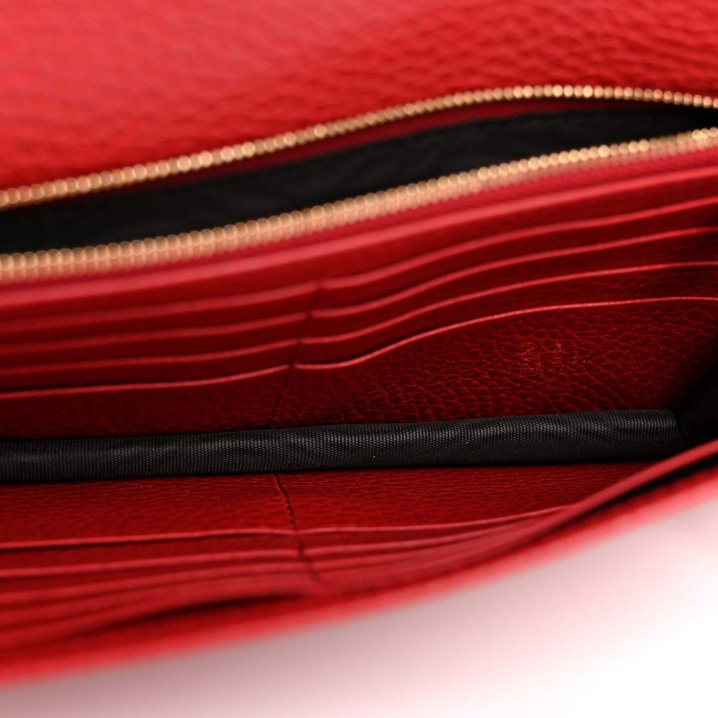 Dollar Calfskin Interlocking G Chain Wallet Red