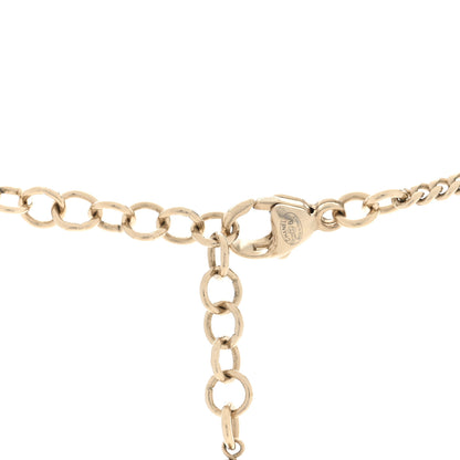 Chanel Pearl Crystal CC Heart Necklace Gold Pearly White 4 of 5