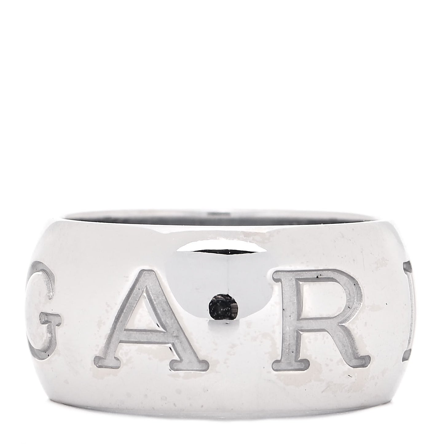 18K White Gold Monologo Band Ring 55 7.25