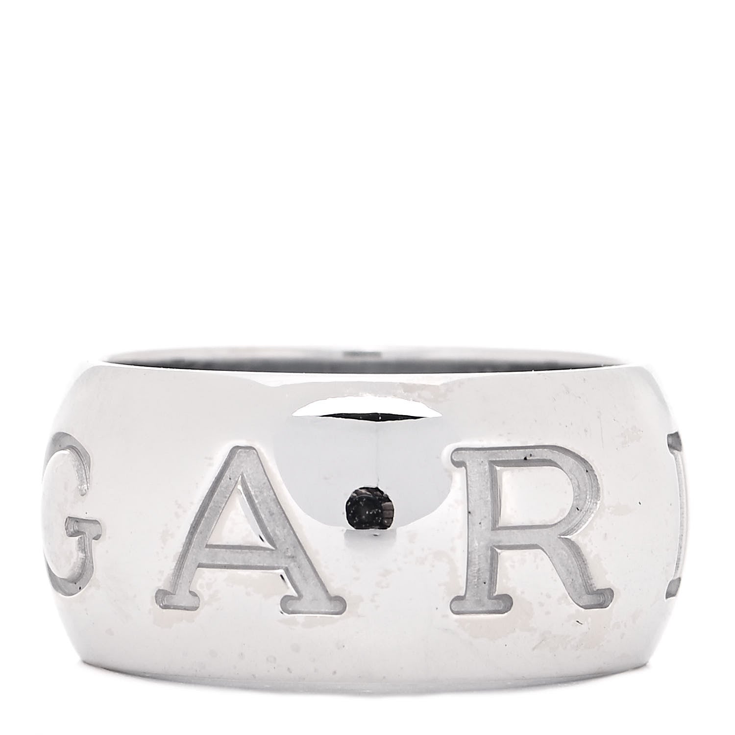 Bulgari 18K White Gold Monologo Band Ring 55 7.25 6 of 8