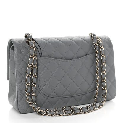 Chanel Caviar Quilted Medium Double Flap Grey 3 of 9