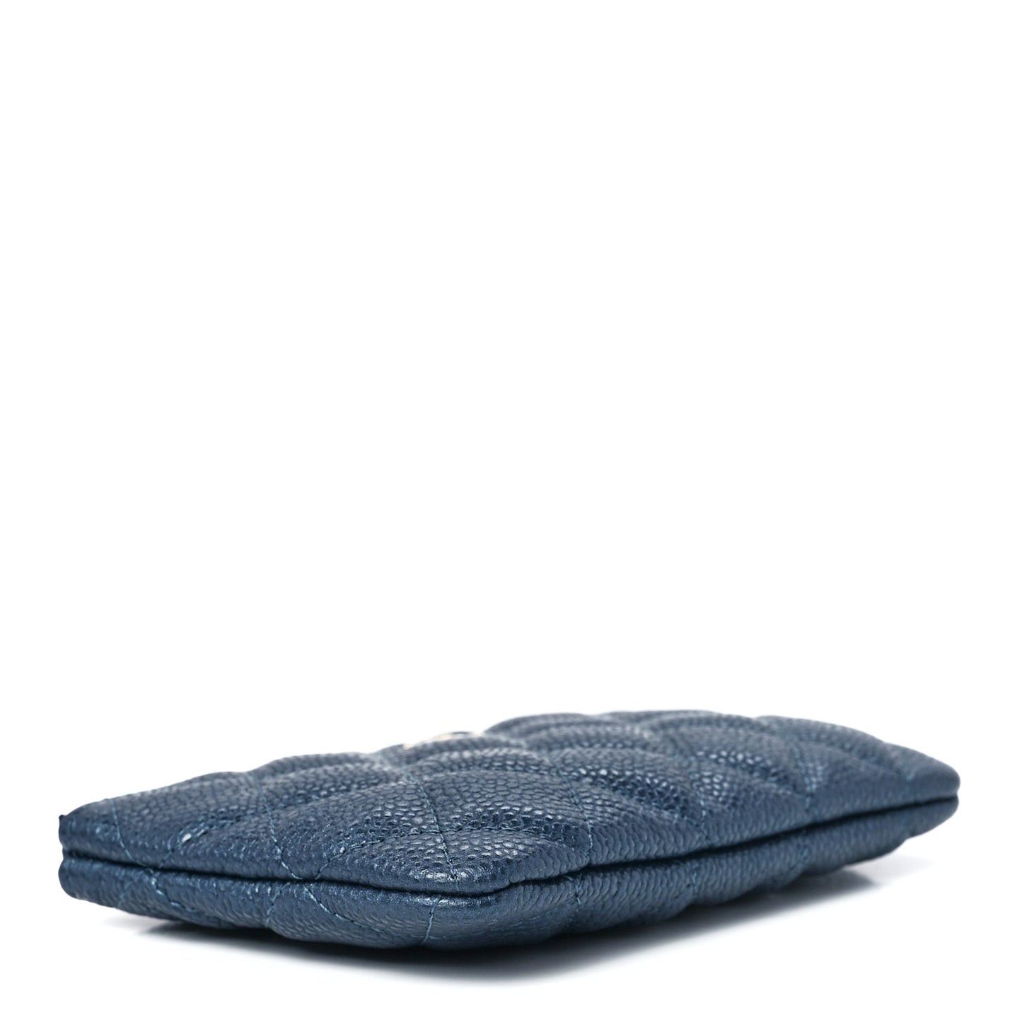 Caviar Quilted Small Cosmetic Case Dark Blue