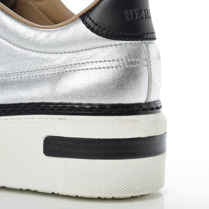Hermes Metallic Nappa Polo Sneakers 38 Argent Black 11 of 17