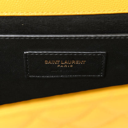 Saint Laurent Grain De Poudre Textured Mixed Matelasse Triquilt Medium Monogram Satchel Mimosa 7 of 8