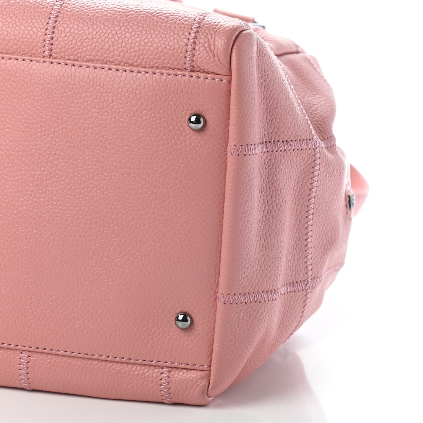 Caviar Square Stitched Bowler Pink