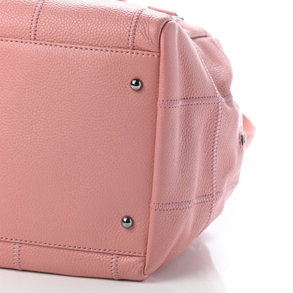 Chanel Caviar Square Stitched Bowler Pink 7 of 9