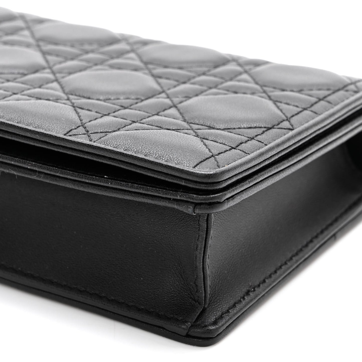 Lambskin Cannage Lady Dior Pouch Black
