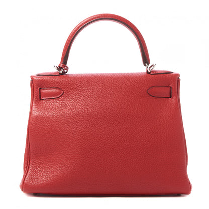 Hermes Taurillon Clemence Kelly Retourne 28 Rouge Casaque 3 of 31