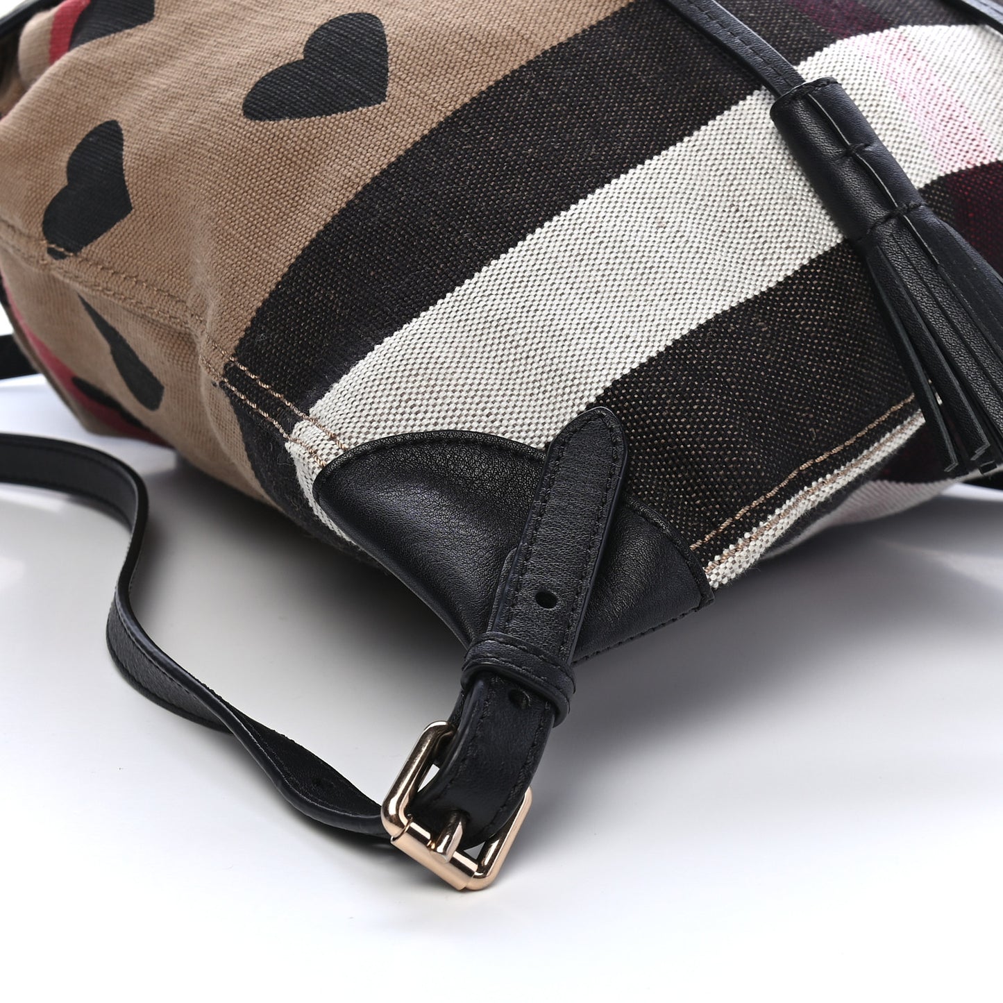 Overdyed Canvas Mega Check Heart Print Medium Chiltern Backpack Black