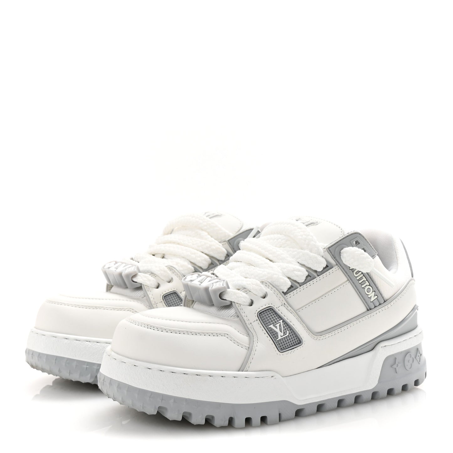 Calfskin Womens LV Trainer Maxi Sneakers 38 Gris