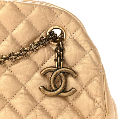 Chanel Metallic Aged Calfskin Quilted Medium Just Mademoiselle Gold 8 of 11