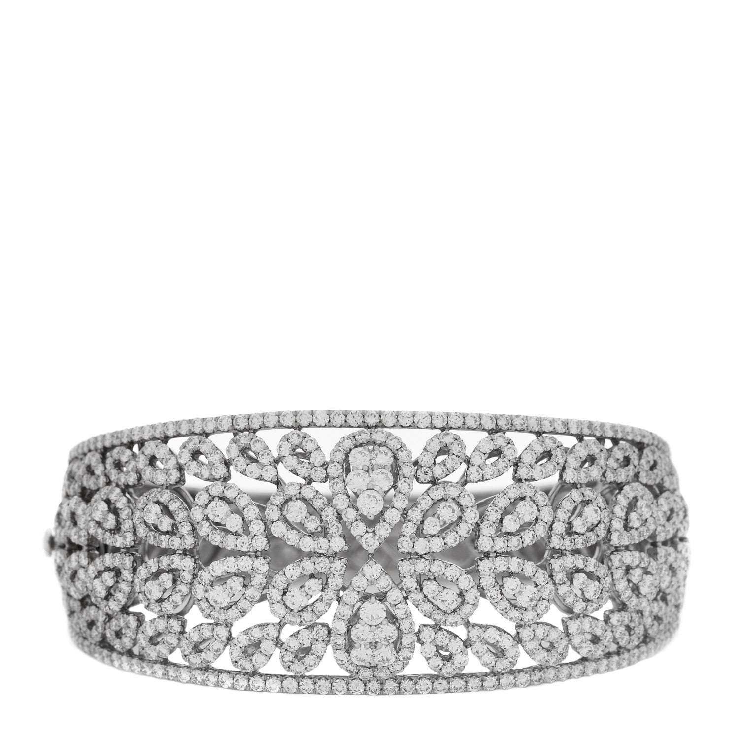 Parker & West by FASHIONPHILE 18K White Gold Diamond 10.80ctw Bangle Bracelet 1 of 6